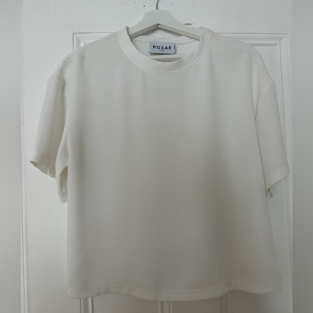 Rosae Paris White Short Sleeve Tee